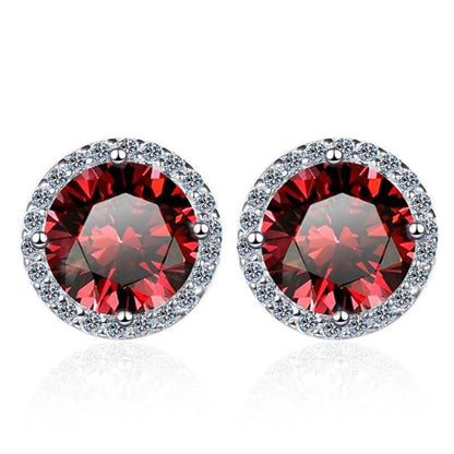 S925 Multicolor Moissanite Halo Stud Earrings, Sterling Silver 10 Color Round-Cut Certificated Moissanite Jewelry for Men & Women, Simple & Stylish Gift for Wedding, Birthday, Anniversary