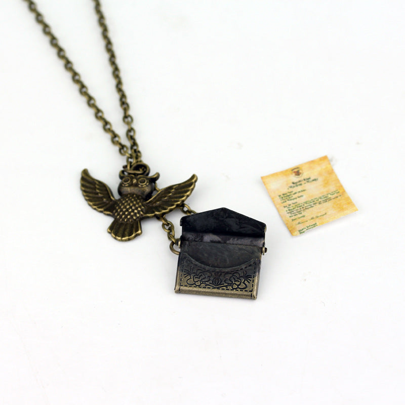 British Retro Owl Necklace Alloy Cartoon Pharmacy Bottle Death Holy Device Hausofjb