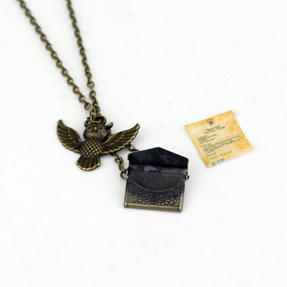 British Retro Owl Necklace Alloy Cartoon Pharmacy Bottle Death Holy Device Hausofjb