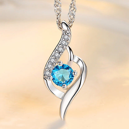 Womens Simple Inlaid Zircon Collarbone Necklace Summer Hausofjb