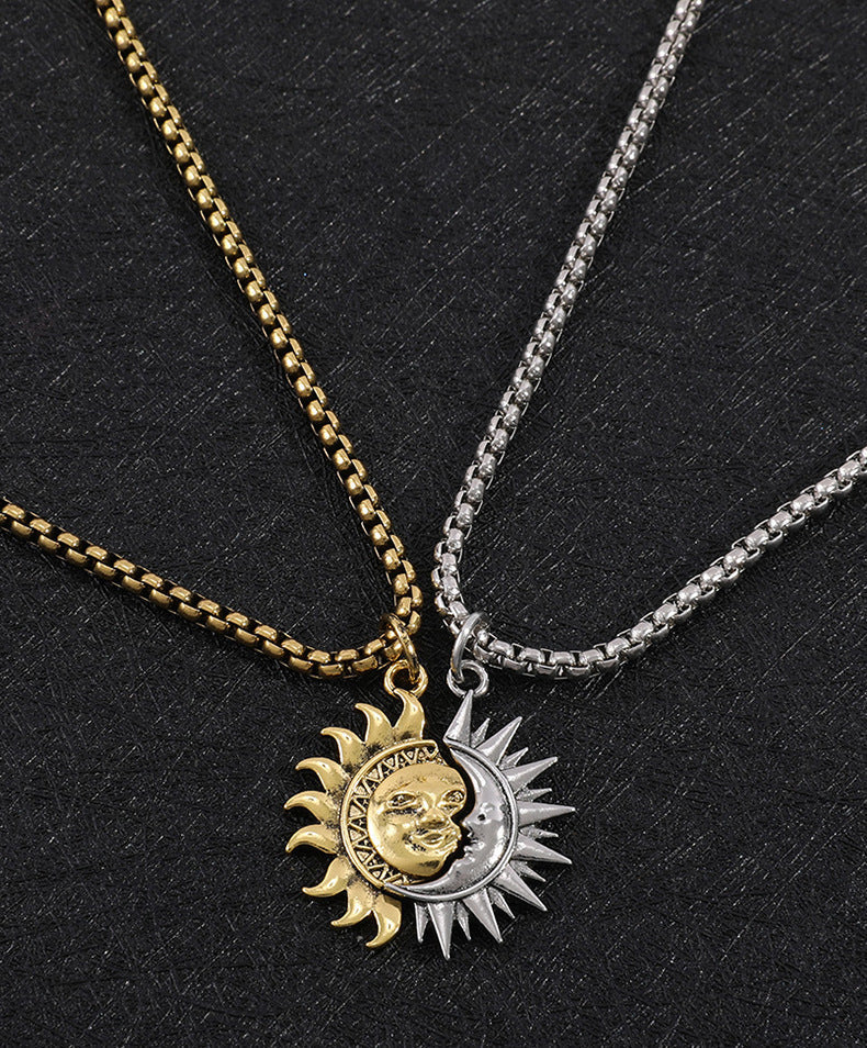 Unisex Titanium Steel Pendant Necklace With Stitching Design Personalized Hausofjb