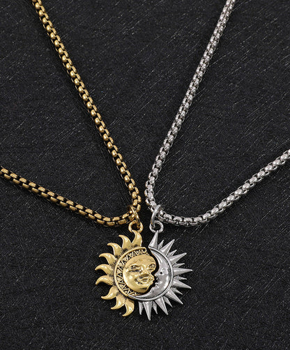 Unisex Titanium Steel Pendant Necklace With Stitching Design Personalized Hausofjb