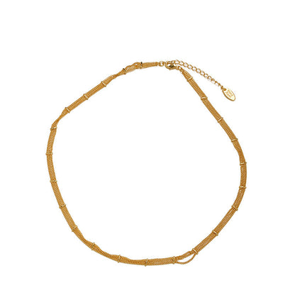 Malachite Electroplated Round Necklace Retro Fashion Jewelry Copper Zircon Hausofjb