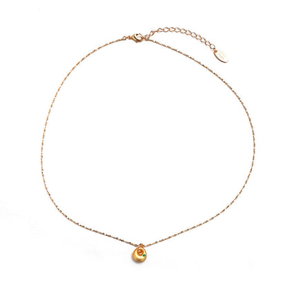 Malachite Electroplated Round Necklace Retro Fashion Jewelry Copper Zircon Hausofjb