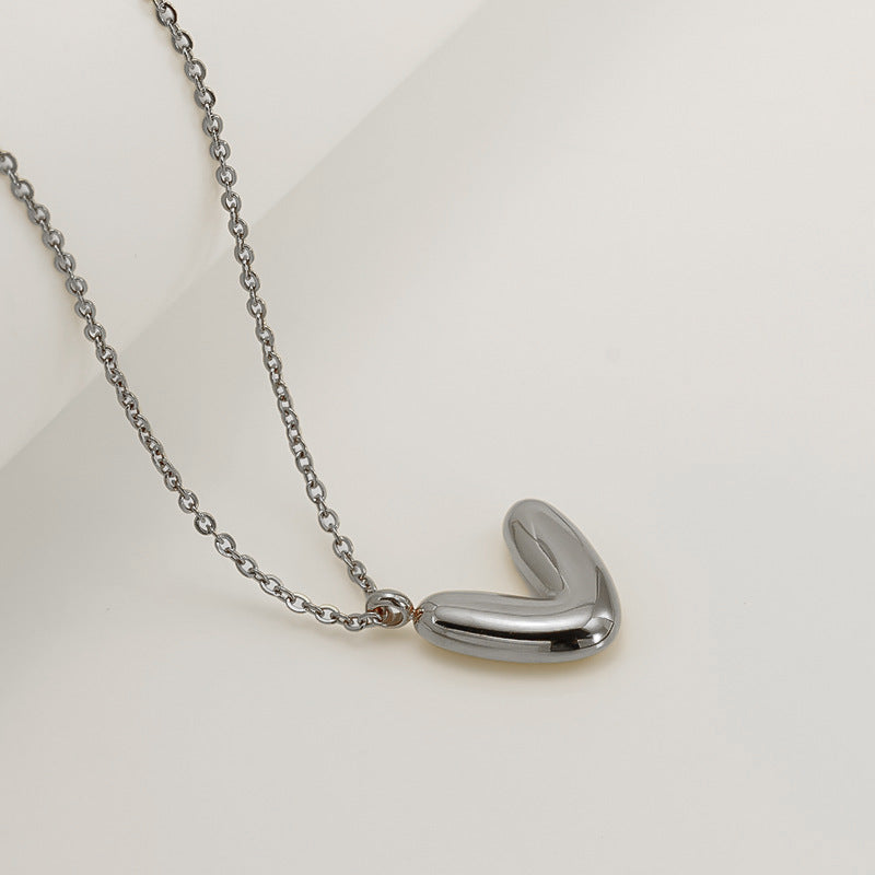 English Letter Necklace For Women Titanium Steel Bubble Glossy Finish Hausofjb