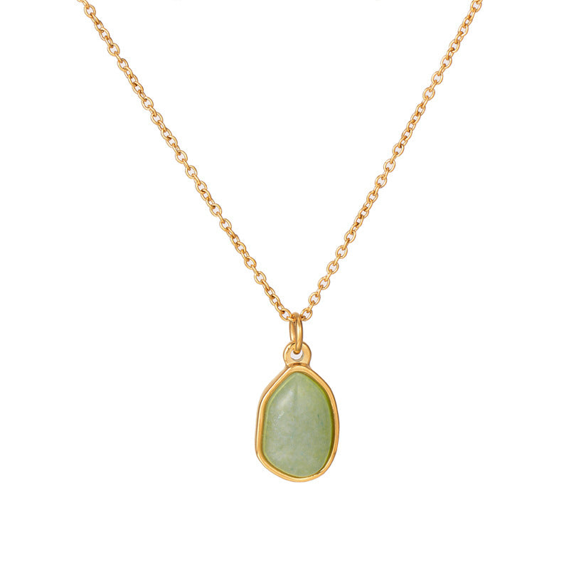 Clavicle Chain Necklaces For Women Titanium Steel Gold Plated Irregular Style Hausofjb