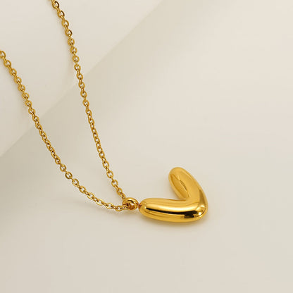 English Letter Necklace For Women Titanium Steel Bubble Glossy Finish Hausofjb