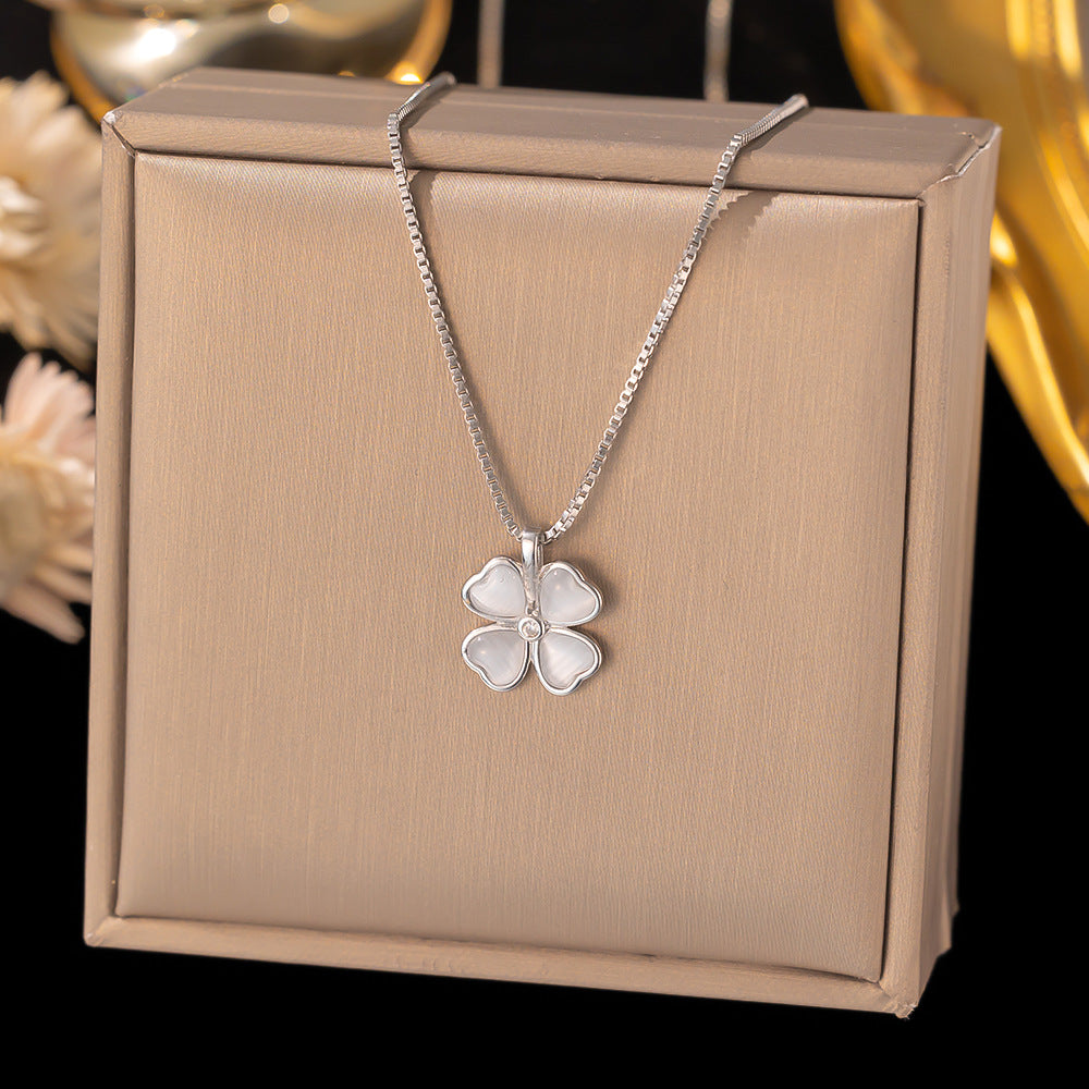 Gold Plated Titanium Steel Petal Clavicle Necklace Hausofjb