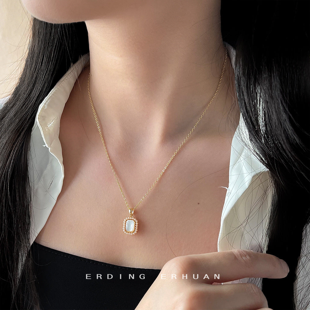 French Inspired Lux Copper Shell Necklace For Daily Commuter Fashion Hausofjb