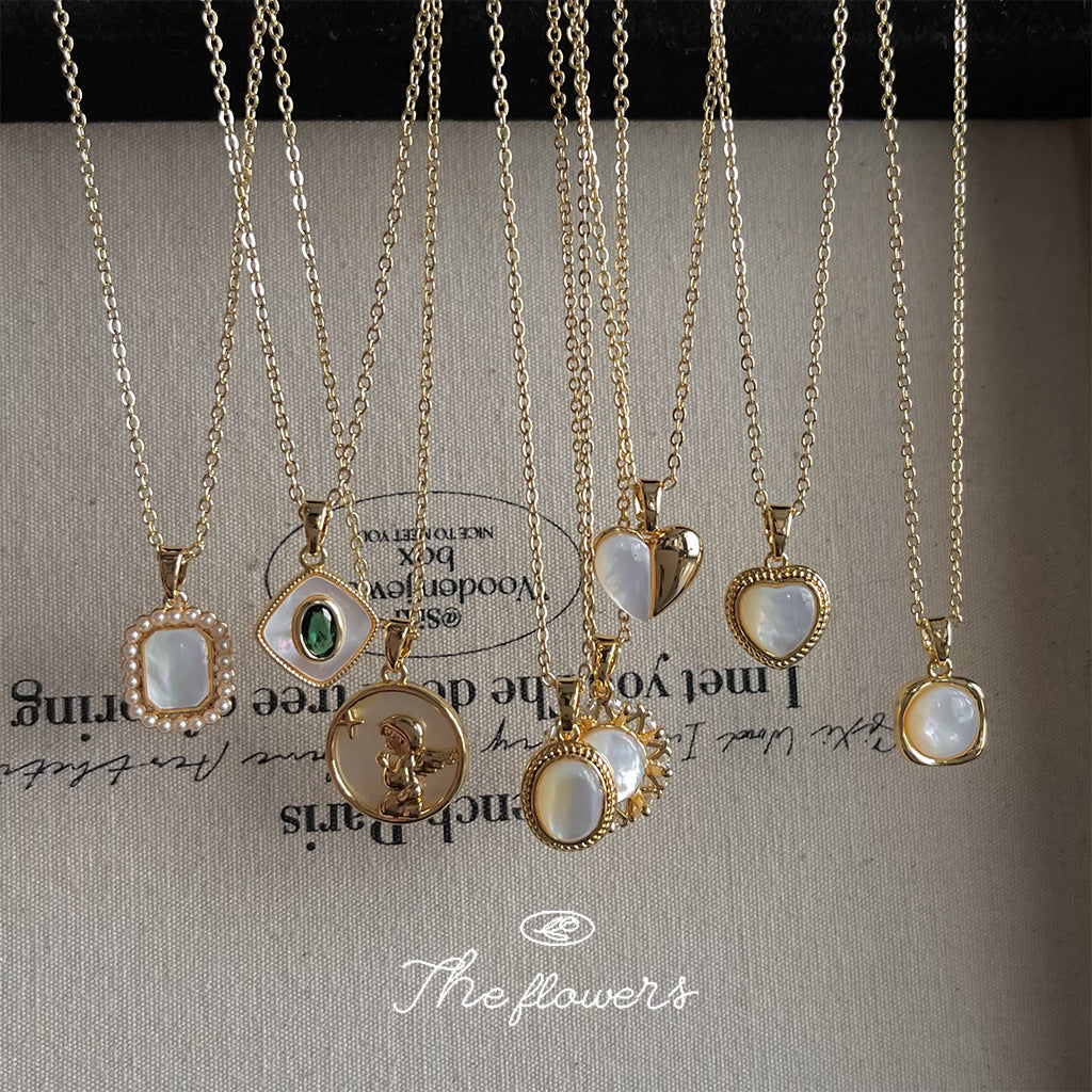French Inspired Lux Copper Shell Necklace For Daily Commuter Fashion Hausofjb