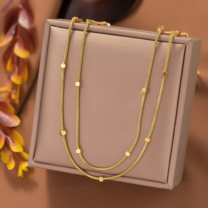 Light Luxury Clavicle Chain Necklace Titanium Steel Minimalist Style Hausofjb