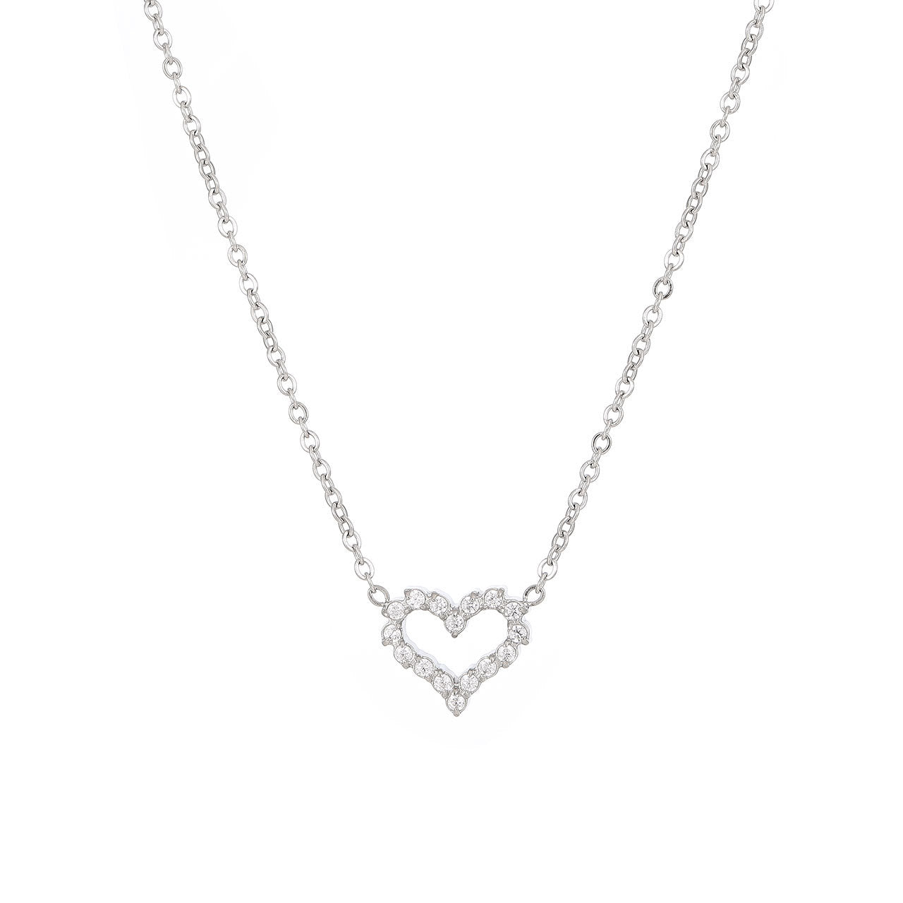 Hollow Heart Collarbone Necklace Titanium Steel Gold Plated Hausofjb
