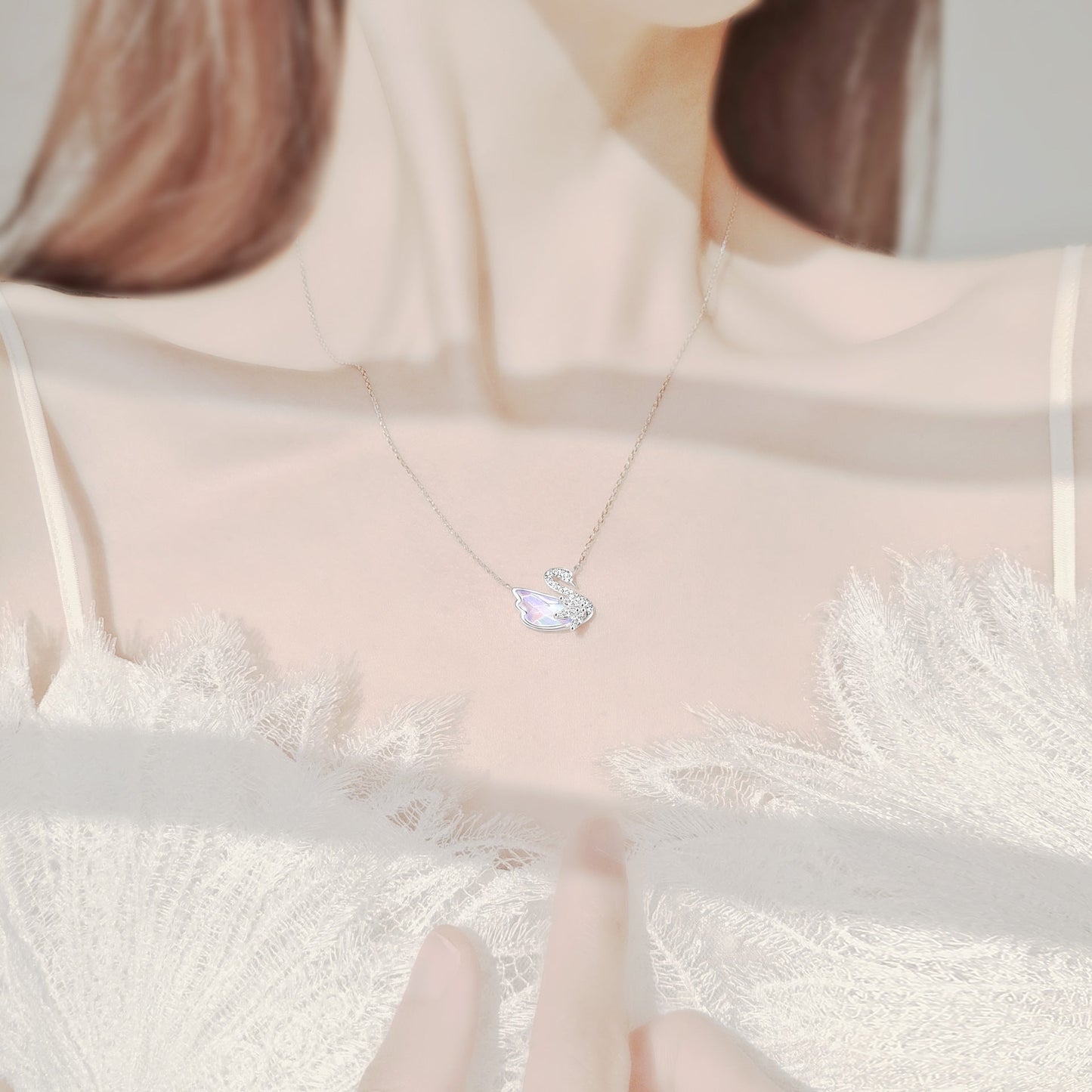Sterling Silver Aurora Swan Necklace Original Design Hausofjb