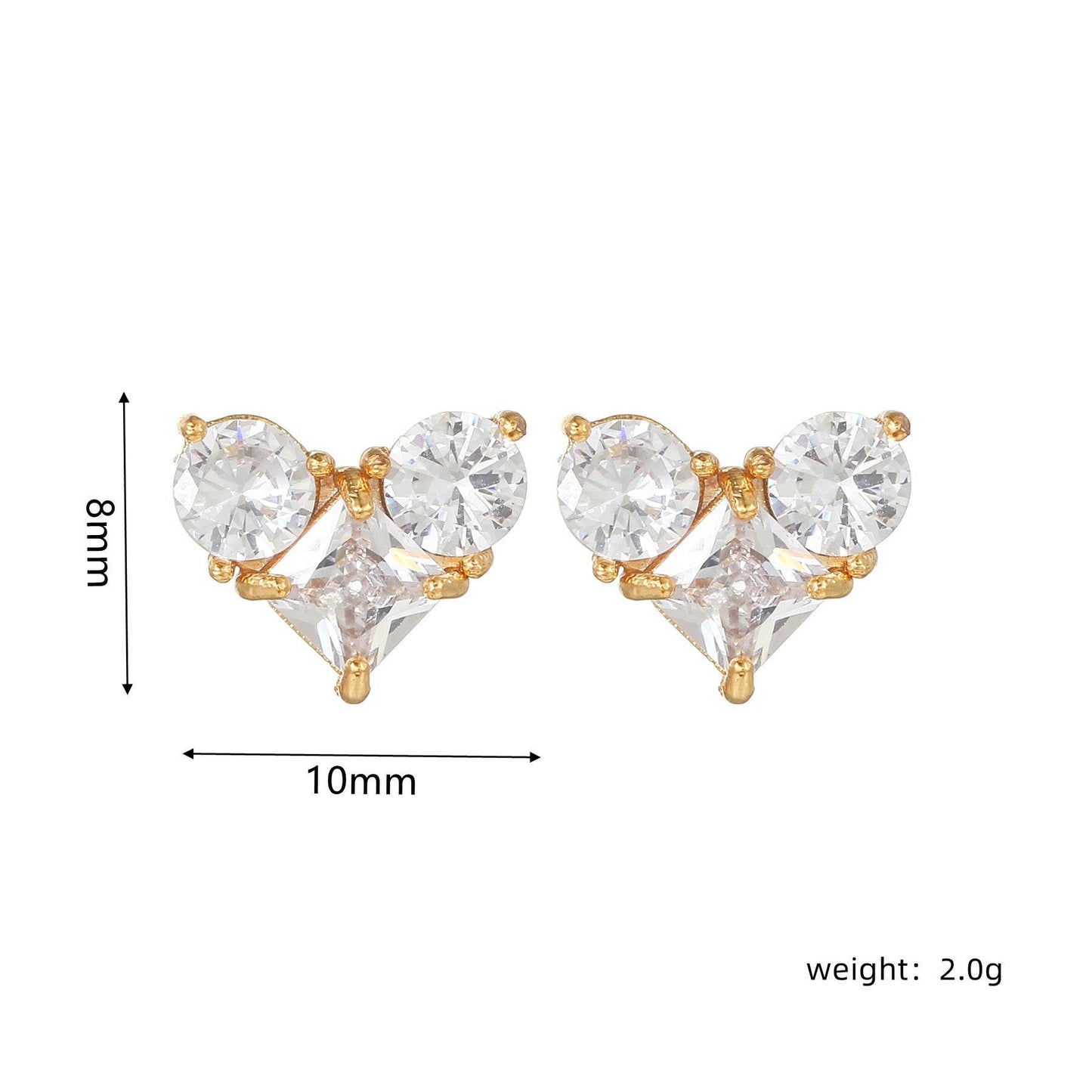 16 Pairs Pink Heart Stud Hoop Huggies Drop Earrings Set, 18K Gold Plated Stacking CZ & Pearl Designs, Planet Snowflake Moon Star | Cubic Zirconia