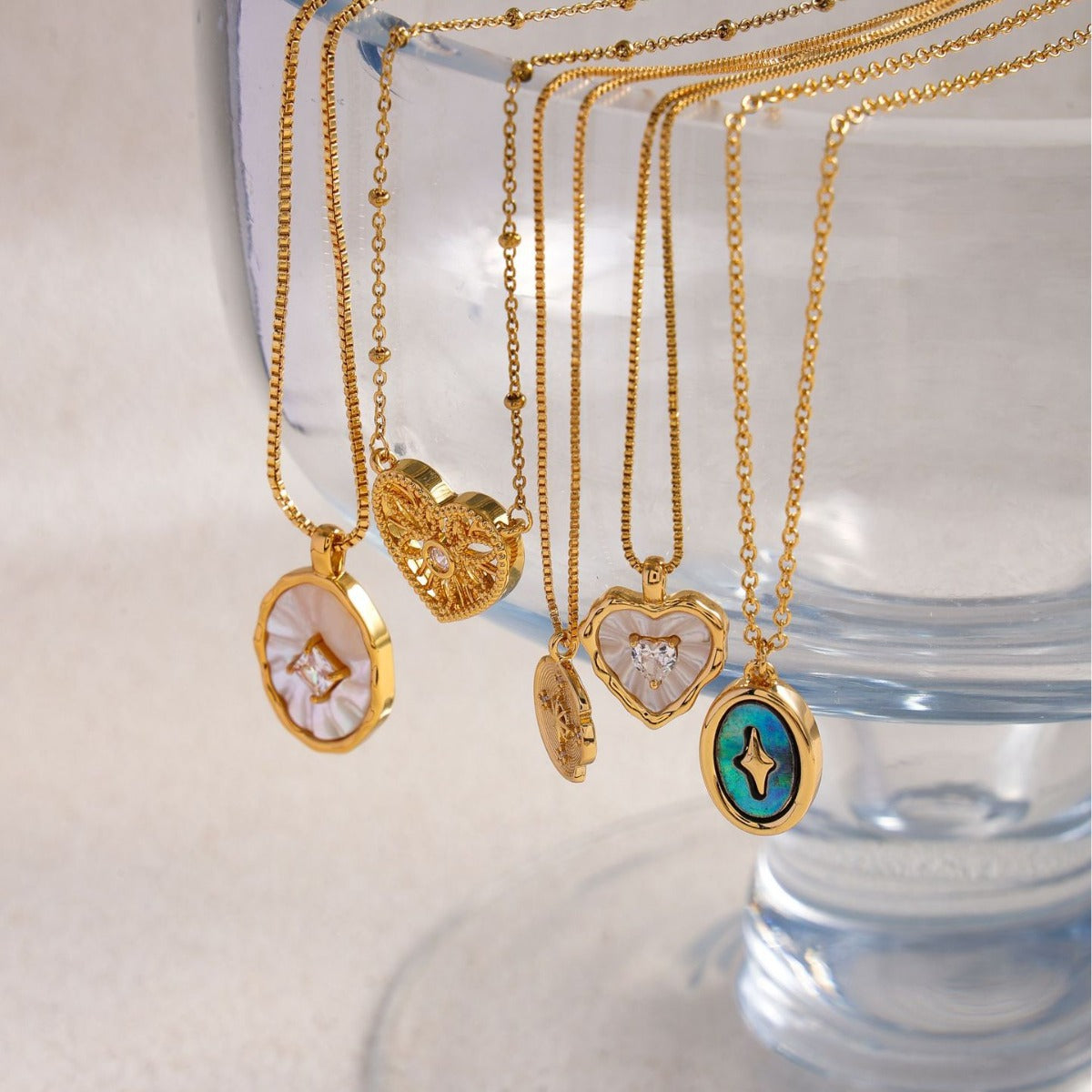 Malachite Electroplated Round Necklace Retro Fashion Jewelry Copper Zircon Hausofjb