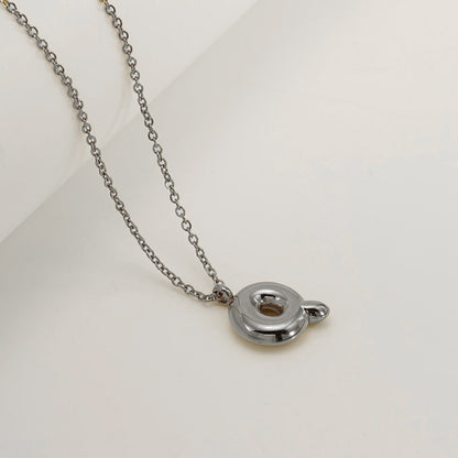 English Letter Necklace For Women Titanium Steel Bubble Glossy Finish Hausofjb