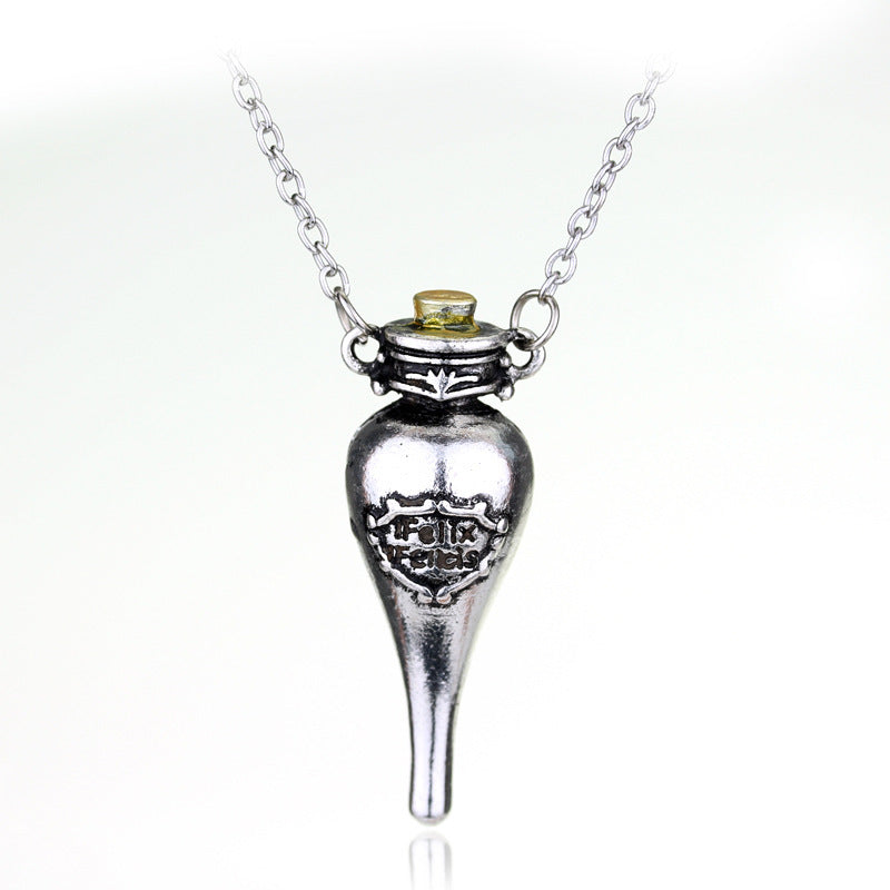 British Retro Owl Necklace Alloy Cartoon Pharmacy Bottle Death Holy Device Hausofjb