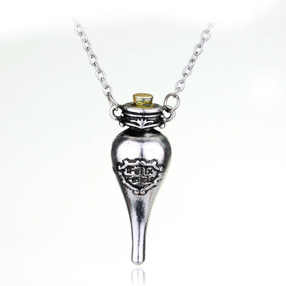 British Retro Owl Necklace Alloy Cartoon Pharmacy Bottle Death Holy Device Hausofjb