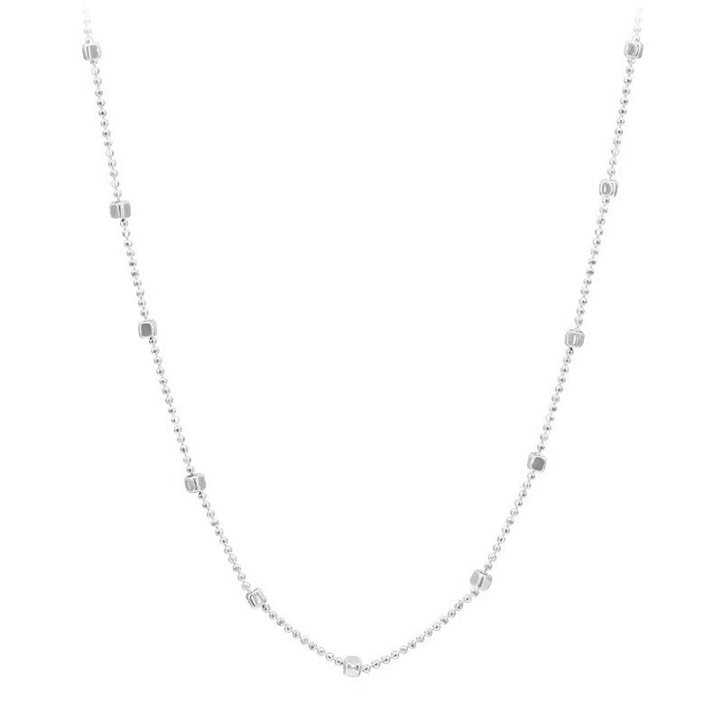 Women's Italian Square Minimalist Necklace Solid Polka Dot Design Hausofjb