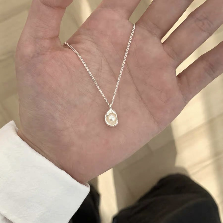 Women's Pearl Clavicle Chain Necklace Simple Elegant Pendant Hausofjb