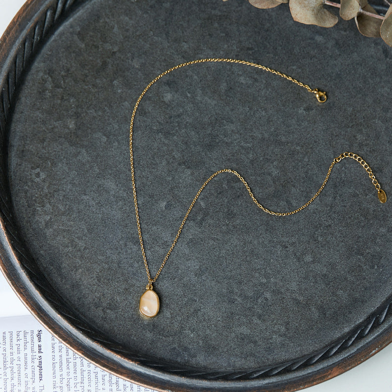 Clavicle Chain Necklaces For Women Titanium Steel Gold Plated Irregular Style Hausofjb