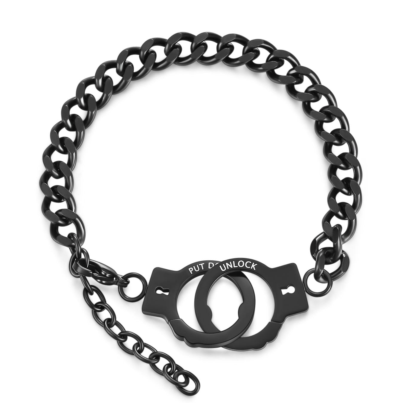 Women Titanium Steel Interlocking Handcuffs Necklace Set Fashion Jewelry Hausofjb