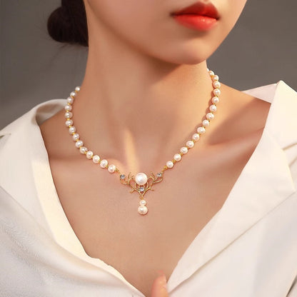 Korean Style Imitation Pearl Necklace With Elegant Finish Hausofjb