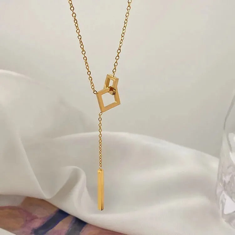 Titanium Steel Tassel Clavicle Chain Necklace For Women Light Luxury Hausofjb