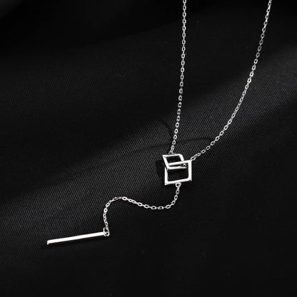Geometric One Word Necklace For Women Light Luxury Japanese Korean Style Hausofjb