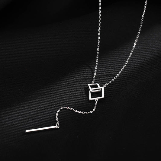 Geometric One Word Necklace For Women Light Luxury Japanese Korean Style Hausofjb