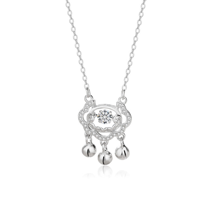Womens Sier Smart Safety Lock Necklace White Gold Rose Gold Hausofjb