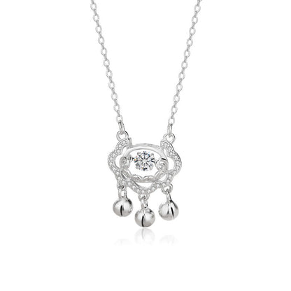 Womens Sier Smart Safety Lock Necklace White Gold Rose Gold Hausofjb