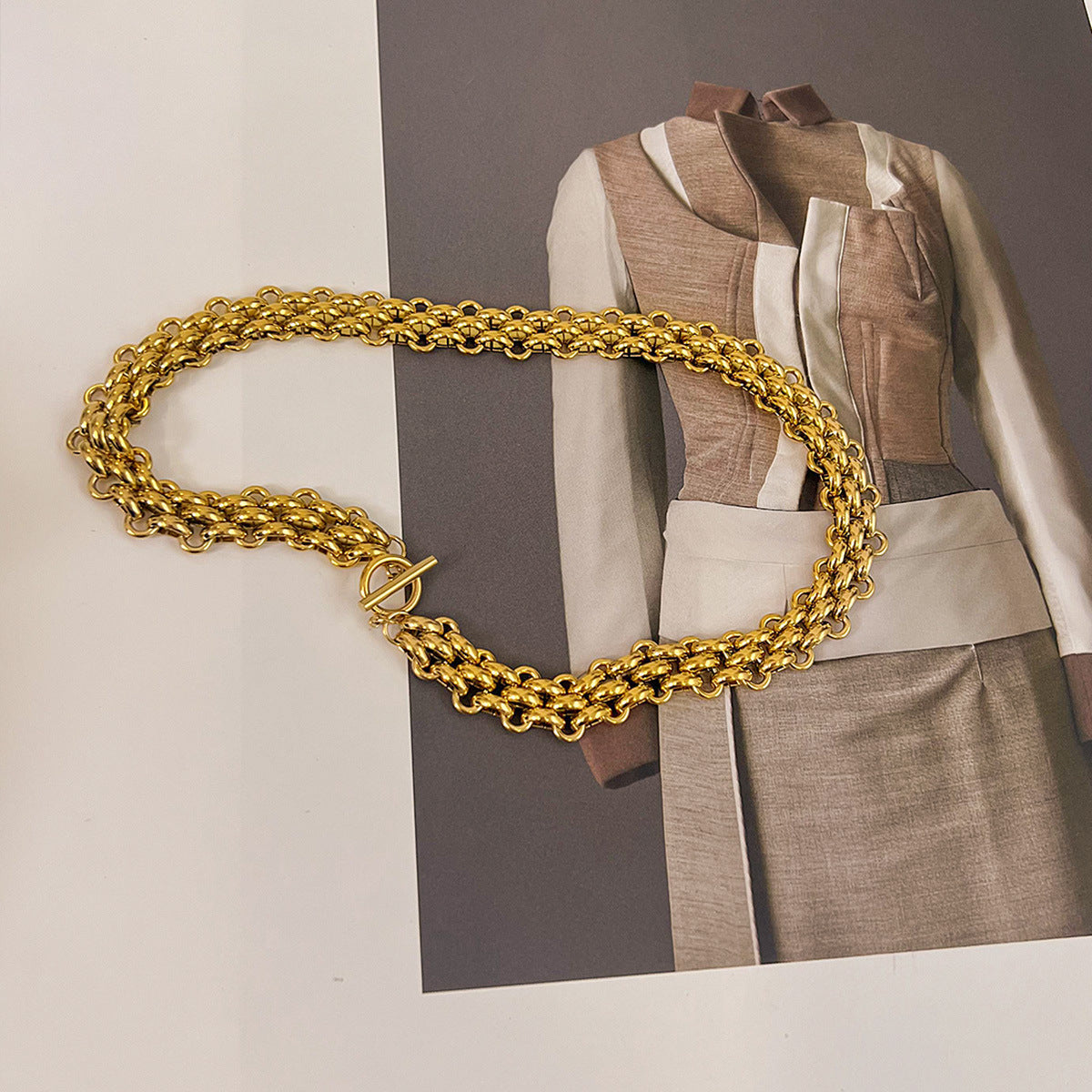 Light Luxury Clavicle Chain Necklace Titanium Steel Minimalist Style Hausofjb
