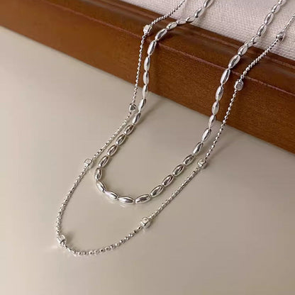 Women's Italian Square Minimalist Necklace Solid Polka Dot Design Hausofjb