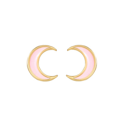 16 Pairs Pink Heart Stud Hoop Huggies Drop Earrings Set, 18K Gold Plated Stacking CZ & Pearl Designs, Planet Snowflake Moon Star | Cubic Zirconia