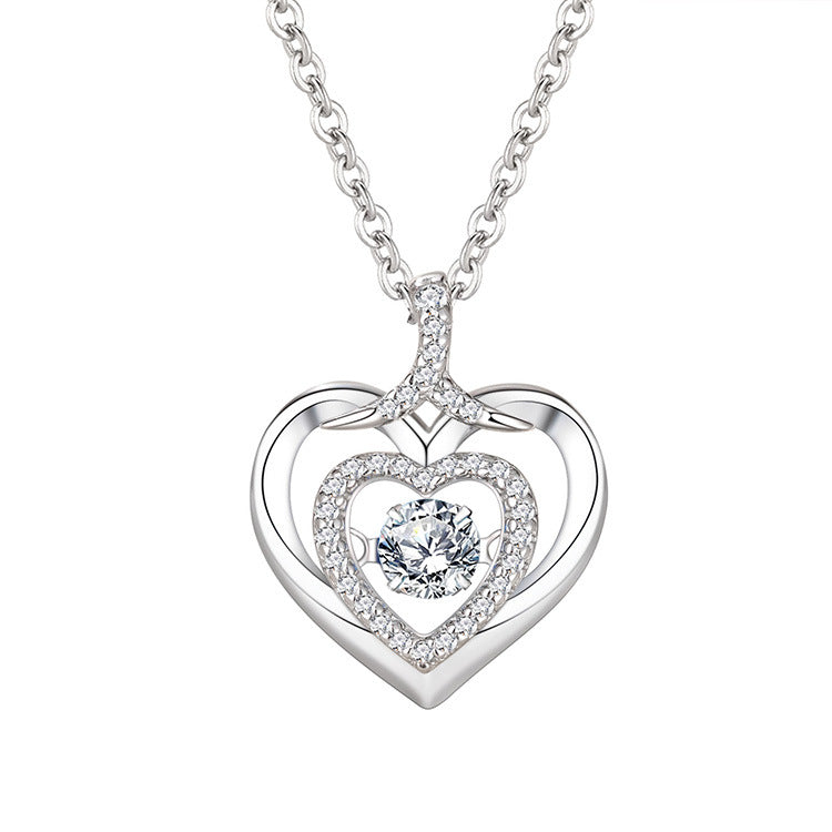 Heart Shape Clavicle Chain Necklace Minimalist Style Japanese Korean Jewelry Hausofjb