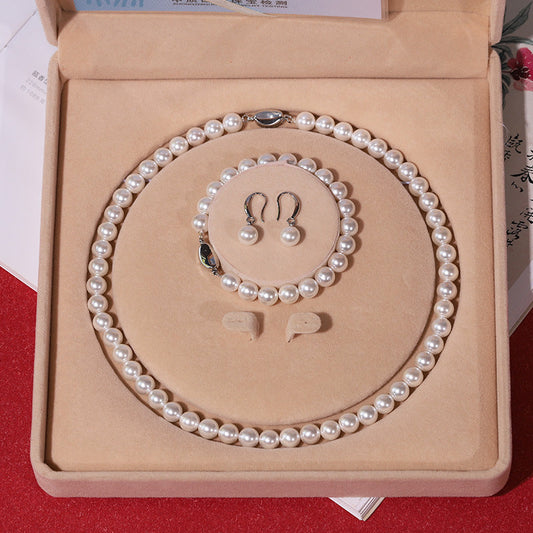 Purple Shell Pearl Necklace Natural Circle Pearls Jewelry European Style Hausofjb