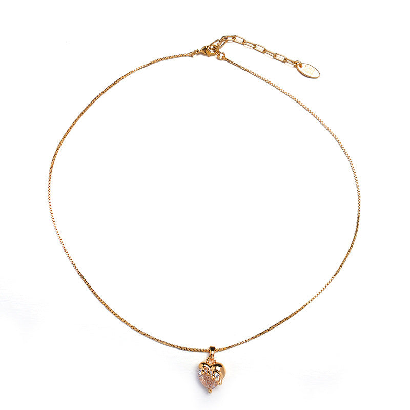 Malachite Electroplated Round Necklace Retro Fashion Jewelry Copper Zircon Hausofjb