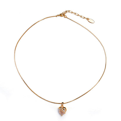 Malachite Electroplated Round Necklace Retro Fashion Jewelry Copper Zircon Hausofjb