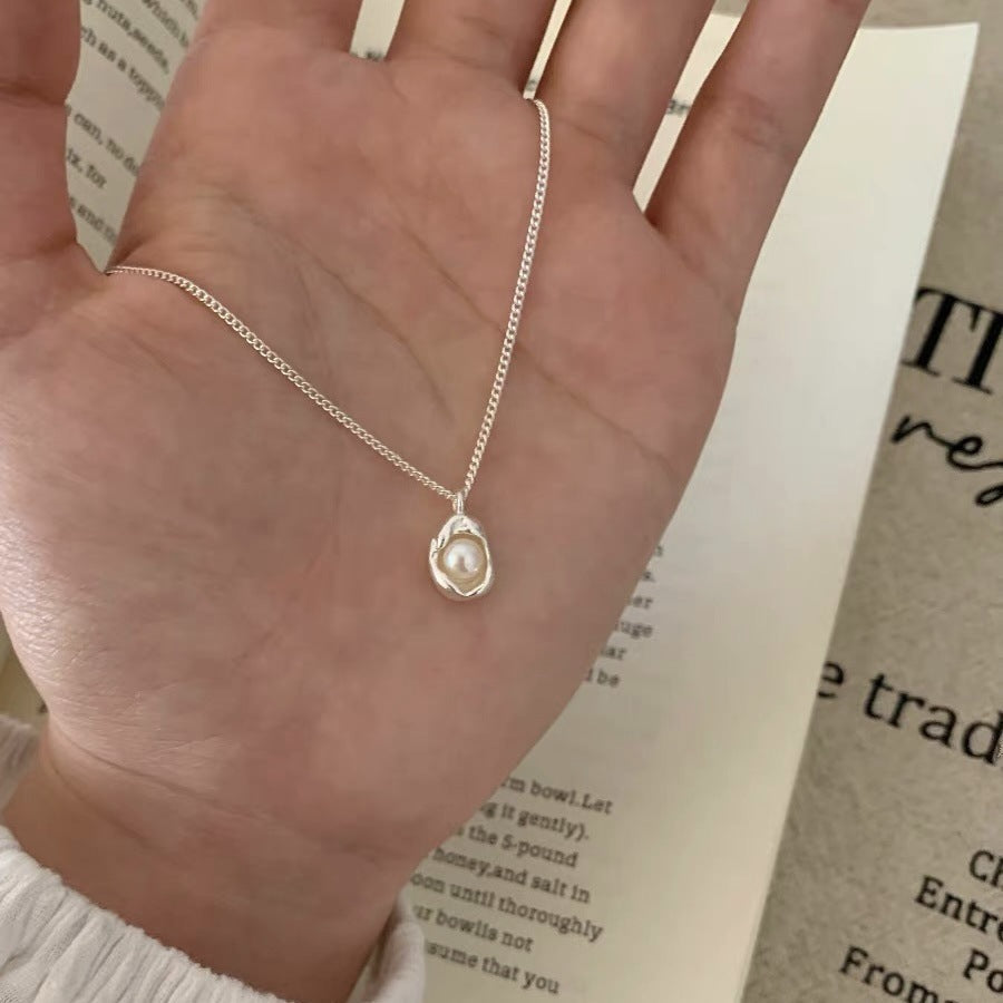 Women's Pearl Clavicle Chain Necklace Simple Elegant Pendant Hausofjb