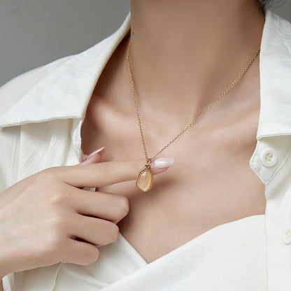 Clavicle Chain Necklaces For Women Titanium Steel Gold Plated Irregular Style Hausofjb