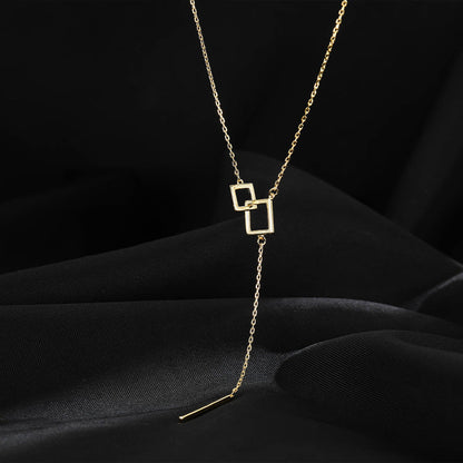 Geometric One Word Necklace For Women Light Luxury Japanese Korean Style Hausofjb