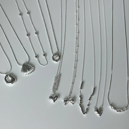 Women's Clavicle Chain Necklace Set Ellipse Style Sweet Fashion Hausofjb