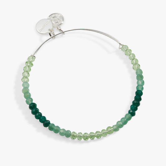 Ombre Faceted Stone Beaded Charm Bangle, Green ALEX AND ANI