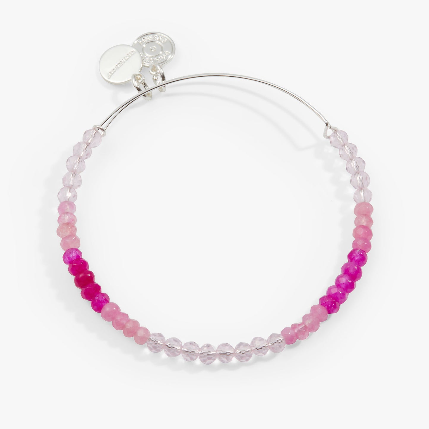 Ombre Faceted Stone Beaded Charm Bangle, Pink ALEX AND ANI