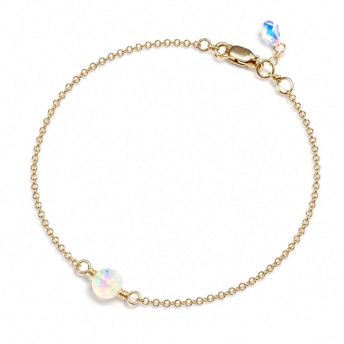 Opal Bracelet with Swarovski Clasp