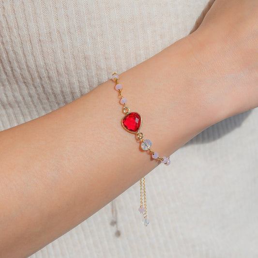 Pink Tourmaline Quartz Bracelet And Necklace Set