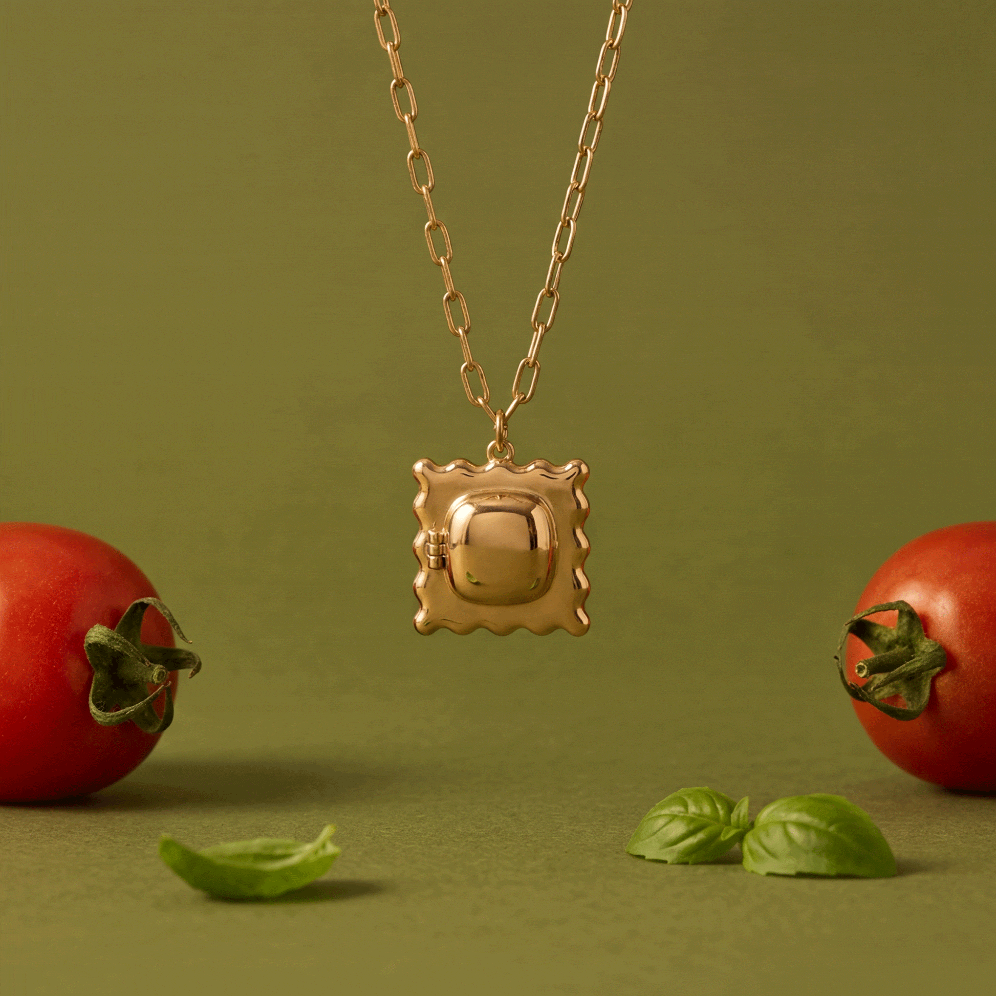 Pasta Girl 'Anything Is Pastable' Ravioli Locket Pendant ALEX AND ANI