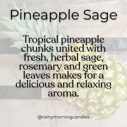 Pineapple Sage | Wax Melts Rainy Morning Candles