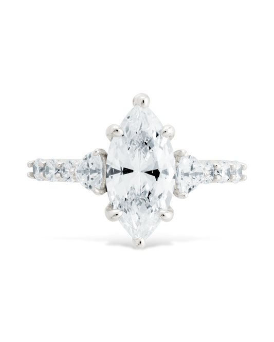 Sterling Silver Marquise & Trillion Ring